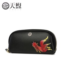 2019 new large-capacity leather clutch bag zipper top layer leather wallet ladies small bag 2024 - buy cheap