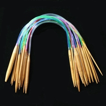 18pcs Multicolor Tube Circular Carbonized Bamboo Double Pointed Knitting Needles 2024 - buy cheap