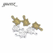 YuenZ 10 шт. 2 цвета античный серебряный цвет черепаха ожерелье из цинкового сплава, серьги браслет ювелирные изделия DIY 19*11 мм D765 2024 - купить недорого