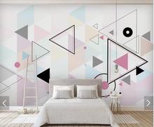 Papel tapiz triangular 3D abstracto para niños, arte Mural pared del dormitorio, decoración de pared, rollo de papel de contacto, para mejorar el hogar 2024 - compra barato