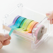 1PCS Portable Transparent Adhesive Dispenser Storage Box For Adhesive Tape Cutter Simple Adhesive Tape Clip Office Stationery 2024 - buy cheap