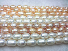 High Bright 8-9mm Rice Shape Freshwater Pearl Loose Beads Jewelry DIY Manual Accessories Parts Wholesale Price 15''  Hymz007 2024 - buy cheap