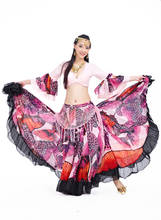 Tribal Belly Dance 2017 Performance Women Gypsy Outfit 2 Pieces Set Top and Skirt Butterfly Full Circle Gypsy Costumes Women 2024 - buy cheap