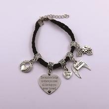 the rainbow bridge is where you meet  leather chain dog angel pet loss pet ownermemory  bracelet gift for dog lover 2024 - buy cheap