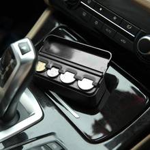 1Pcs Black Car Interior Coin Case Auto Storage Box Holder Container Organizer Plastic Change Box Easy To Store And Carry 2024 - buy cheap