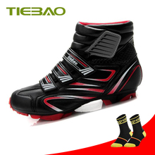 Tiebao/зимняя обувь для велоспорта MTB, теплые дышащие мужские и женские велосипедные кроссовки, Нескользящие, Sapatilha Ciclismo, обувь для горного велосипеда 2024 - купить недорого