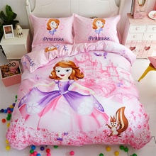 pink sofia princess bedding set for kids bedroom decor cotton bed duvet covers sheets twin size bedclothes full queen girls baby 2024 - buy cheap