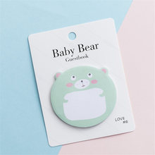 Coloffice 2PCs Cute Bear Shape Memo Pads  Korean Message Stickers N times Posted Students Stationery Office Supplies 8.7*11.5cm 2024 - buy cheap