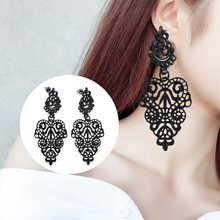 Pendientes largos con perforaciones para mujer, aretes colgantes, Aleación negra, estilo bohemio, nueva moda 2024 - compra barato