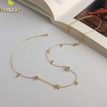 Flyleaf-collar de plata de ley 925 y Circonia cúbica para mujer, colgante con forma de estrella, oro de 18k, joyería fina 2024 - compra barato