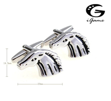 iGame Men Jewellery Horse Cufflinks Silver Color Copper Animal Design Best Gift For Men Free Shipping 2024 - buy cheap