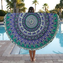 Round Chiffon Blanket Scarf Bohemian Beach Pashmina Shawl Scarves Floral Sunscreen Fular for Women 2024 - buy cheap