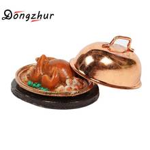 Dongzhur Thanksgiving Turkey With A Cover Miniature Dollhouse Food DIY Dollhouse 1:12 Wood Doll House An Plate Of Turkey Cover 2024 - buy cheap