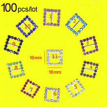 100 шт., хроматические кристаллы, квадратные/круглые стразы, пряжка, лента для приглашений, слайдер, украшение для свадьбы/вечерние НКИ 2024 - купить недорого