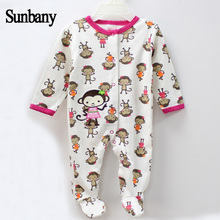 Sunbaby/Одежда для маленьких девочек; Зимние хлопковые комбинезоны с длинными рукавами для новорожденных; Детские комбинезоны; Y923 2024 - купить недорого