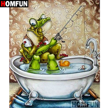 HOMFUN 5D DIY Diamond Painting Full Square/Round Drill "Frog bathing" 3D Embroidery Cross Stitch gift Home Decor A00632 2024 - buy cheap