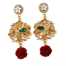 Fashion Baroque Retro Earring Jewelry Temperament Simple Retro Flowers Long Drop Ear Line Earrings For Women Statement 2024 - buy cheap