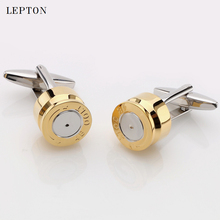 Hot Sale Gold Color Bullet Cuff links for Men High Quality Lepton Copper Metal Bullet Style Men Shirt Cuff links Relojes gemelos 2024 - buy cheap