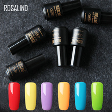 (6PCS/LOT) ROSALIND Nail Gel Polish Vernis Semi Permanent 7ML Pure Colors Gel Lacquer UV for DIY Manicure Soak off Nails Art 2024 - buy cheap