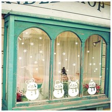 Красивые украшения для окон, белая Снежинка, рождественские наклейки на стену в виде снеговика 2024 - купить недорого