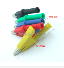 50pcs/lot Copper 5 Color Alligator Clip to 4mm Banana Jack Test Probes Insulate Clamp 2024 - buy cheap