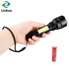 Powerful Tactical Flashlight CREE T6+COB LED Flash Light Waterproof Torch 4-Modes For Camping Hunting Lanterna 18650 2024 - buy cheap