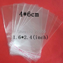 Free Shipping 1000pcs/lot 6*4cm Clear Resealable Cellophane Packing Plastic Self Adhesive Seal OPP Package bags for jewelry 2024 - buy cheap