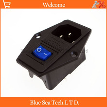 Interruptor rocker 3 em 1 com luz azul, fusível embutido, tomada de soquete de potência 3 pinos, 15a, 250v com fusível bloco + fusível 10a