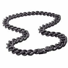 Corrente bracelete para homens, corrente de aço inoxidável, bracelete preto, para garotos, joias cubanas, 7 a 40" 2024 - compre barato