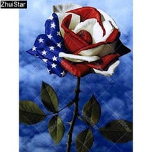 5D DIY Diamond Painting Flowers National Flag Picture Of Rhinestone Mosaic Diamond Embroidery Rose Home Decor Full Square XY1 2024 - buy cheap