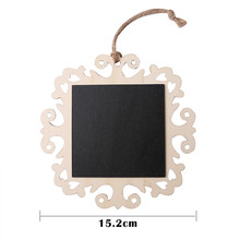 Pizarra ovalada de madera con forma de corazón, etiqueta con cadena colgante para fiesta, boda, decoración de Navidad, suministros de madera, 15x18cm 2024 - compra barato