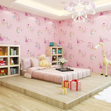 Papel de parede para quarto infantil, papel de parede fofo de não-tecido para balé e princesa de quarto coreano rosa para meninos e meninas 2024 - compre barato