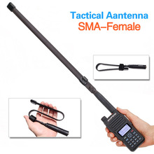 Abbree antena tática sma-fêmea, antena tática de banda dupla 144/430mhz para baofeng digital dmr embutida 2024 - compre barato