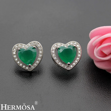 Love HeartAmethyst Kunzite NatureEmerald Jewelry Pretty Lady Gift Earrings For Women HERMOSA Fashion Design 2024 - buy cheap