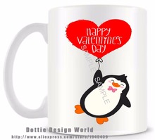 Diy personalizado pinguim amor caneca engraçado novidade viagem canecas 11oz cerâmica xícara de chá café dia dos namorados aniversário presentes de natal 2024 - compre barato