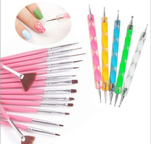 20pcs/set PINK SET Professional Nail Brush For Gel Nail Polish Covers Nail Art Pincel Brush The Gel Painting Pen Nail Tools 2024 - buy cheap