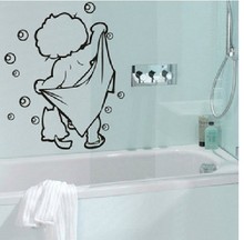 free shipping lOVELY baby love shower Wall Stickers Bathroom Glass Door Stickers Cute Children Shower Sticker Waterproof 2024 - buy cheap