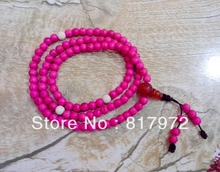 6mm bead Sweet Pink  inlay stone howlite 108 Buddha beads Buddhist Strand Necklace Bracelet Both Women & Men gift 2024 - buy cheap