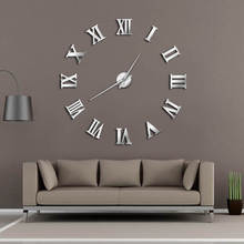 Modern DIY Large Wall Clock 3D Mirror Surface Sticker Home Decor Art Giant Wall Clock Watch With Roman Numerals Big Clock 2024 - buy cheap