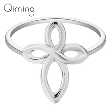 Женское Винтажное кольцо Infinity Cross, простое обручальное кольцо в индийском стиле, подарочное свадебное украшение для друзей 2024 - купить недорого