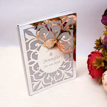 Espejo de boda personalizado para invitados, libro de recuerdos de 26x19cm, ovalado, blanco, interior, regalo de fiesta 2024 - compra barato