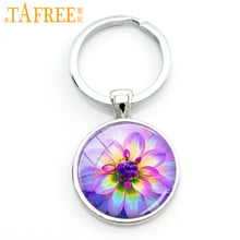 TAFREE 2017 Flower key chain Mandala Photo Art Glass Cabochon Pendant Keychain Sacred Geometry Yoga Om New Fashion Jewelry ES13 2024 - buy cheap