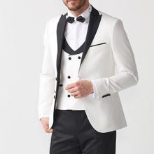 Handsome Groomsmen Wool blend Groom Tuxedos Mens Wedding Dress Man Jacket Blazer Prom Dinner (Jacket+Pants+Tie+Vest) A97 2024 - buy cheap