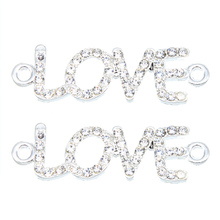 Conectores de cristal de amor para fabricación de joyas, accesorios de pulsera hechos a mano, accesorios de bricolaje, 1-1, 6 uds. 2024 - compra barato