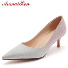 ANMAIRON  Synthetic  Basic  High heel women fashion pumps  Pointed Toe  Casual   fashion shoes 2019 women shoes size 34-39 LY711 2024 - buy cheap