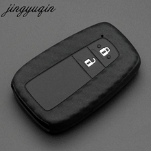 jingyuqin Car Carbon Silicone Key Holder Cover For Toyota Camry Corolla C-HR CHR Prado Prius Fiber Key Chain Protection Case 2024 - buy cheap