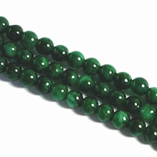 Cuentas redondas sueltas de Calcedonia, accesorio Vintage de piedra verde oscuro, 6mm, 8mm, 10mm, 12mm, jade, multicolor, bricolaje, 15 pulgadas, B116 2024 - compra barato