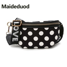 Maideduod Fashion Fanny Pack Simple Wave Point Waist Bag Bananka Waterproof Antitheft Women Walking Shopping Belly Band Belt Bag 2024 - buy cheap