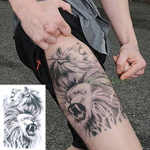Водонепроницаемая Временная тату-наклейка с изображением Льва и воя, поддельные тату, флэш-тату, Временные татуировки, наклейка на ногу для мужчин, девушек и женщин 2024 - купить недорого