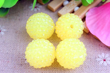 Kwoi vita Jelly  Yellow  Clear Resin Rhinestone Ball  beads Wholesales  AAA Quality 20mm Chunky 100pcs/lotfor Kids  Jewelry 2024 - buy cheap